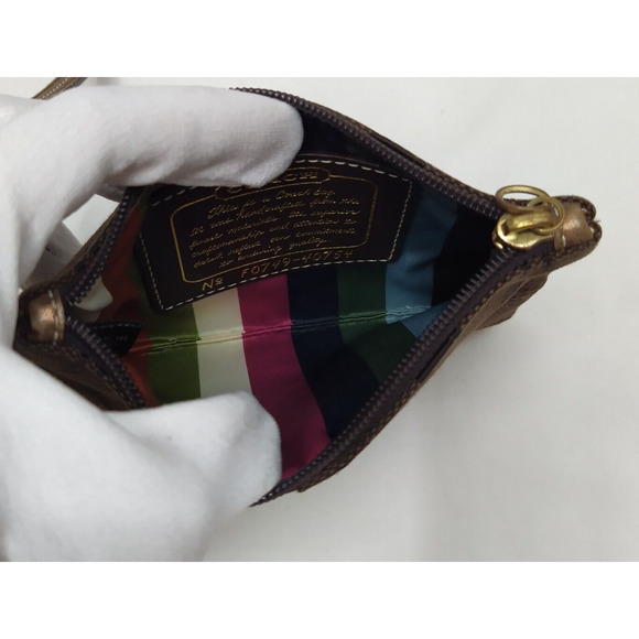 Coach Signature Brown Canvas 65th Ann. Double Handle Zipper Tote Bag W/ Wallet - Picture 16 of 16